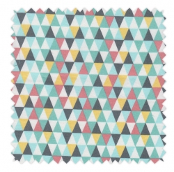 tissu-triangles-vert-eau-noir