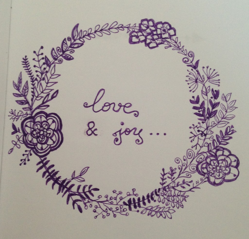 Couronne fleurs love & joy